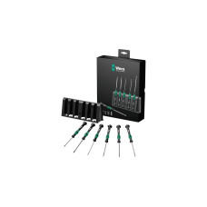 Wera 2035/6 B Elektronik-Schraubendrehersatz + Rack(schwarz/grün, 6-teilig, mit Black Point Spitze)