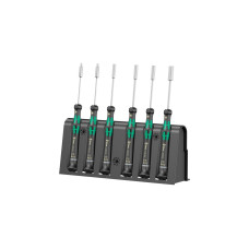 Wera 2069/6 Elektroniker-Schraubendrehersatz + Rack(schwarz/grün, 6-teilig, Black Point Spitze)