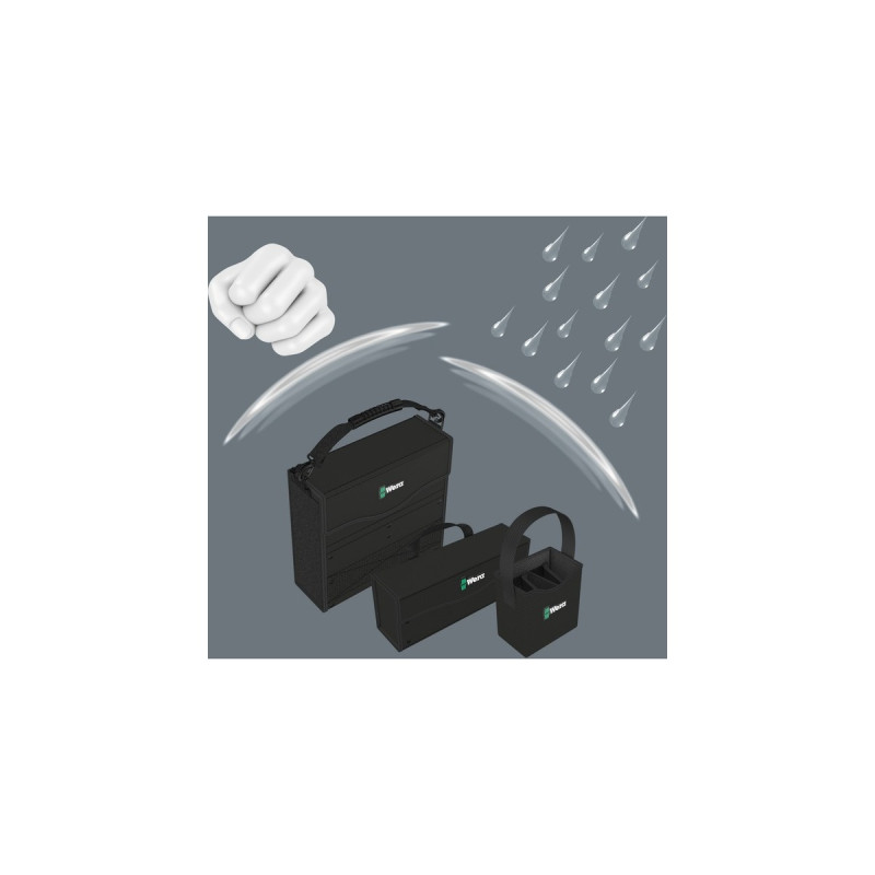 Wera 2go 2 Werkzeug-Container, Tasche(schwarz, mit Tragegriff und Schultergurt)