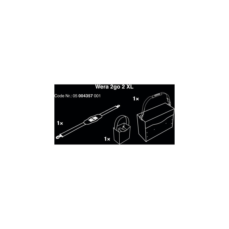 Wera 2go 2 XL, Werkzeugkiste(schwarz, mit Tragegurt)