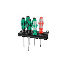 Wera 334/368/6 Schraubendrehersatz Kraftform Plus + Rack(schwarz/grün, 6-teilig, mit Lasertip)