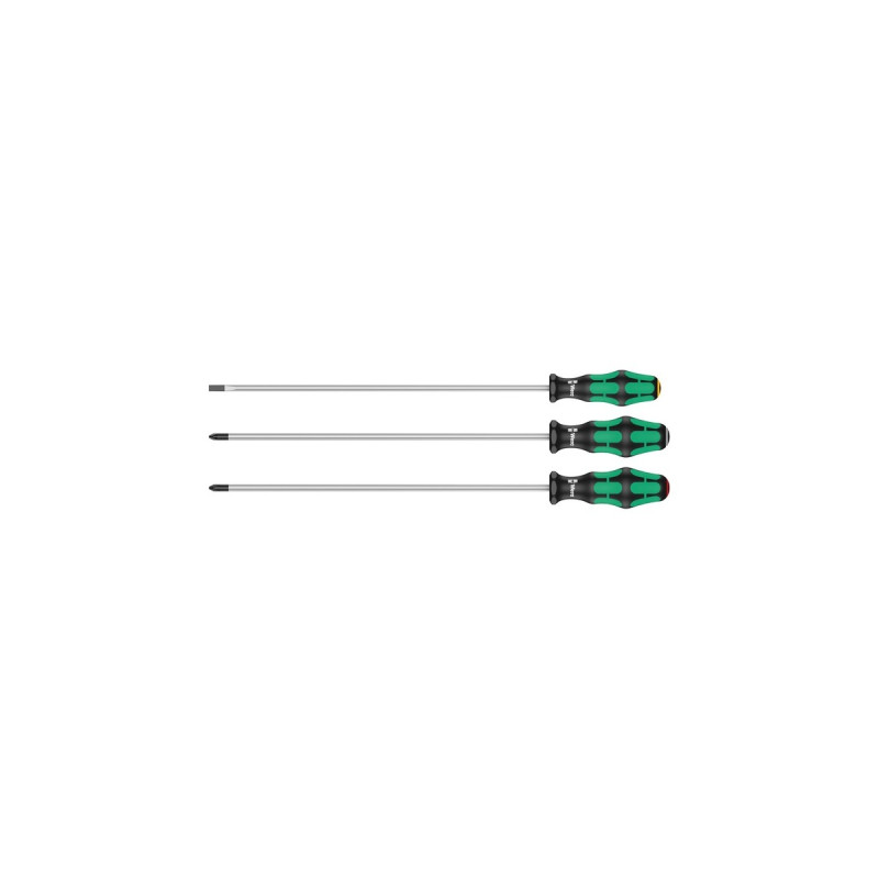 Wera 335/350/355/3 Schraubendrehersatz Kraftform Plus, lang(schwarz/grün, Kraftform Plus, Lasertip)