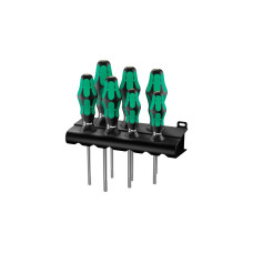 Wera 367/7 TORX HF Schraubendrehersatz Kraftform Plus + Rack(schwarz/grün, 7-teilig, mit Haltefunktion)
