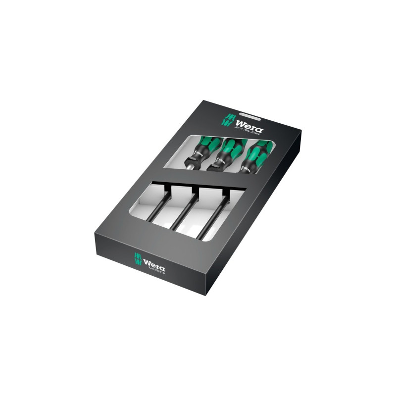 Wera 391/3 Schlauchklemmen-Schraubendrehersatz(schwarz/grün, 3-teilig, mit flexiblem Schaft)
