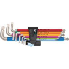 Wera 3950/9 Hex-Plus Multicolour Imperial Stainless 1 Winkelschlüsselsatz, Schraubendreher(schwarz, 9-teilig, zöllig, mit Halteclip)