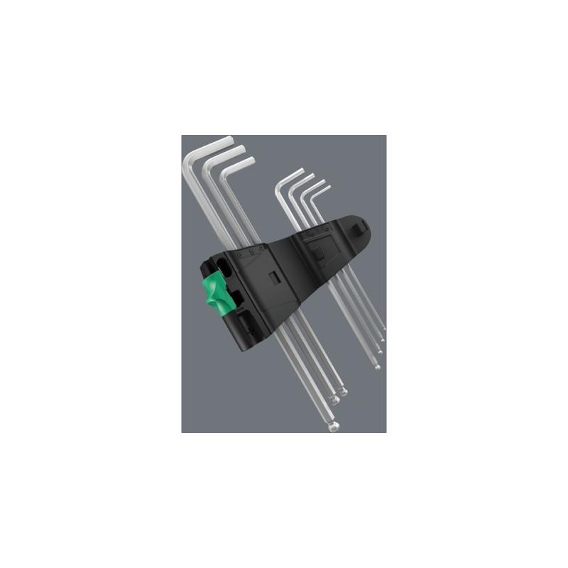 Wera 3950/9 Hex-Plus Stainless 1 Winkelschlüsselsatz, 9-teilig, Schraubendreher(edelstahl, Edelstahl, mit Halteclip)