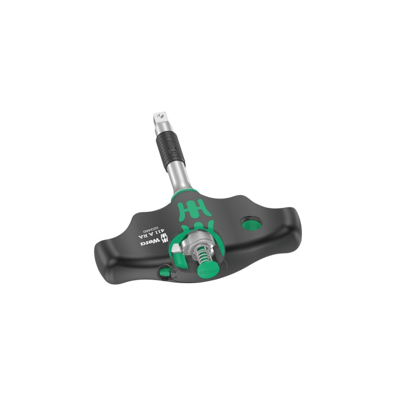 Wera 411 A RA Quergriff-Adapterschraubendreher mit Ratschenfunktion(schwarz/grün, 1/4