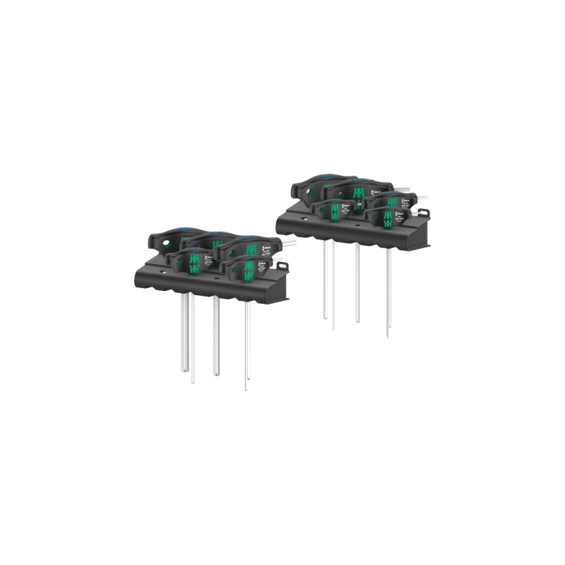 Wera 454/10 HF Set Imperial 1 Quergriff-Schraubendreher + Rack(schwarz/grün, 10-teilig, mit Haltefunktion)