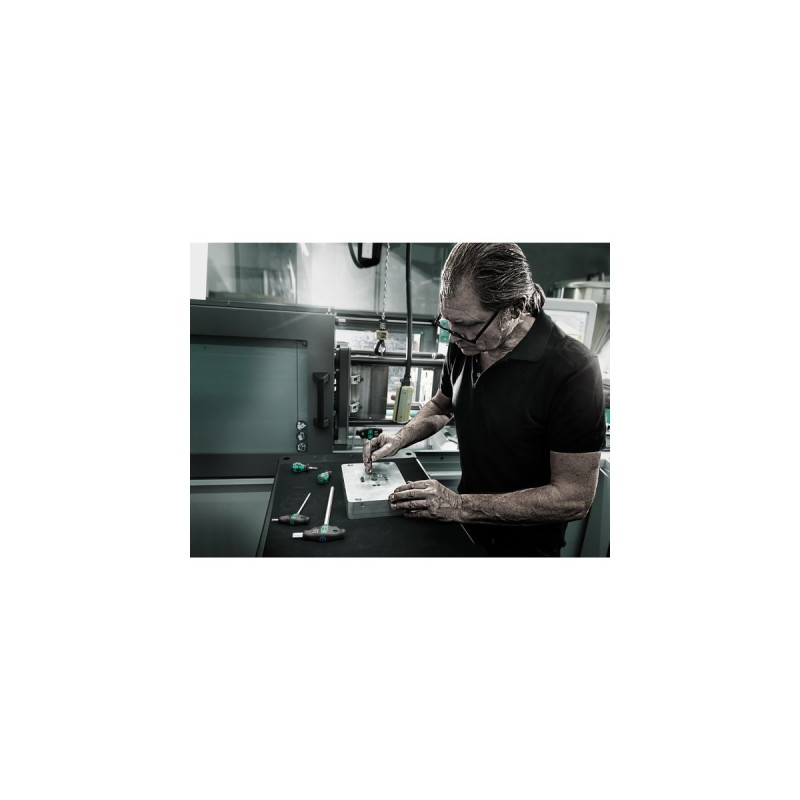 Wera 454/10 HF Set Imperial 2 Quergriff-Schraubendreher + Rack, 10-teilig(schwarz/grün, zöllig, mit Haltefunktion)