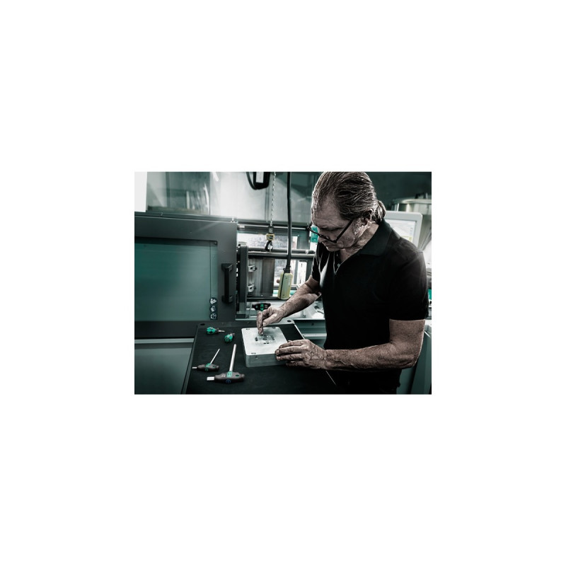 Wera 454/7 HF Set 1 Quergriff-Schraubendreher + Rack, 7-teilig(schwarz/grün, mit Haltefunktion)