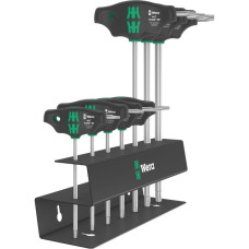 Wera 467/7 TORX HF Set 2 Quergriff-Schraubendreher + Rack, 7-teilig(schwarz/grün, mit Haltefunktion)