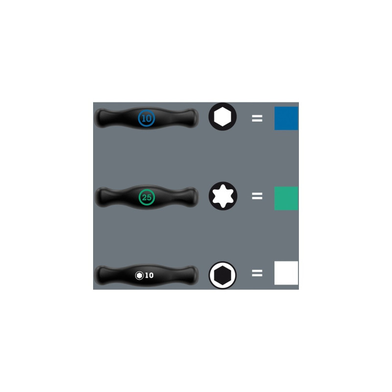 Wera 467/7 TORX HF Set 2 Quergriff-Schraubendreher + Rack, 7-teilig(schwarz/grün, mit Haltefunktion)