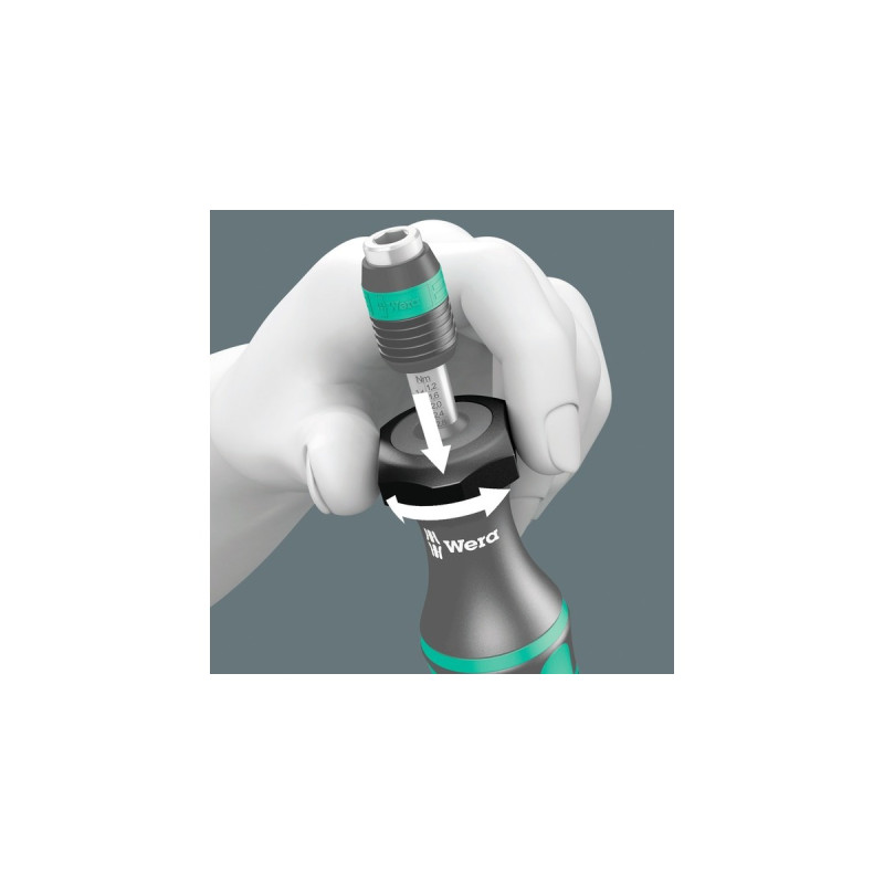 Wera 7445/46/47 Kraftform Drehmomentschraubendreher-Satz 2,5-55,0 in.lbs.(schwarz/grün, 27-teilig, mit Rapidaptor Schnellwechselfutter)