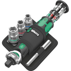 Wera 8009 Zyklop Pocket Set Imperial 2, Bit-Satz(schwarz/grün, Umschaltknarre für 3/8", 1/4")