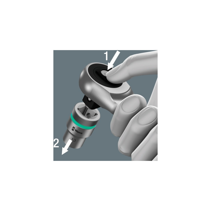 Wera 8100 SA 10 Zyklop Metal-Knarrensatz, zöllig, 1/4