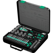 Wera 8100 SA/SC 2 Zyklop Speed-Knarrensatz, 1/4" und 1/2", Werkzeug-Set(schwarz/grün, 43-teilig, Speed-Knarre mit schwenkbarem Kopf)