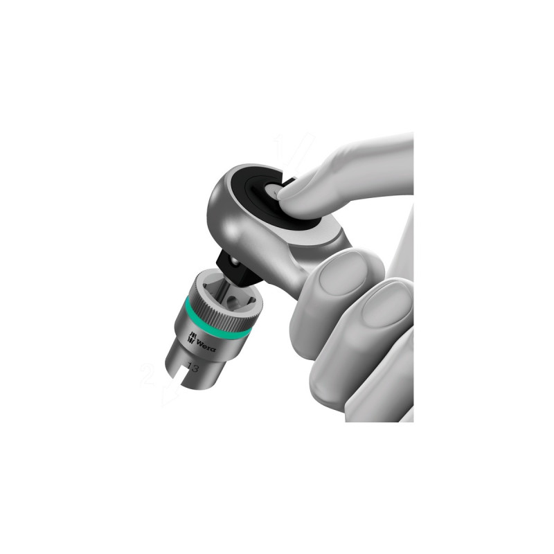 Wera 8100 SC 10 Zyklop Speed-Knarrensatz, zöllig, 28‑teilig, Werkzeug-Set(schwarz/grün, 1/2