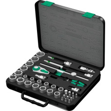 Wera 8100 SC 4 Zyklop Speed-Knarrensatz, zöllig, 1/2", Werkzeug-Set(schwarz/grün, 38-teilig, Speed-Knarre mit schwenkbarem Kopf)