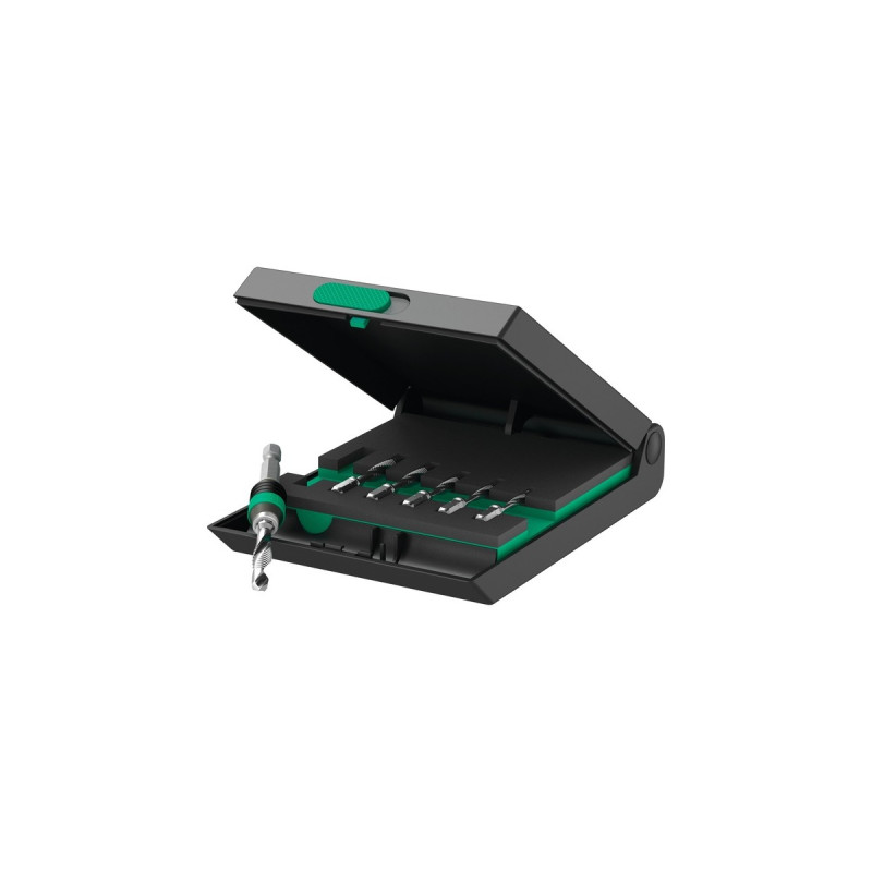 Wera 847/7 Kombigewindebohrer-Bit-Satz, Gewinde-Reparatur(schwarz/grün, 7-teilig)