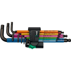 Wera 950/9 Hex-Plus Multicolour 1 Winkelschlüsselsatz, 7-teilig, Schraubendreher(mit Halteclip, BlackLaser-Oberfläche)