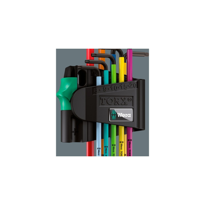 Wera 967/9 TX BO Multicolour 1 Winkelschlüsselsatz, 9-teilig, Schraubendreher(mit Halteclip, BlackLaser-Oberfläche)
