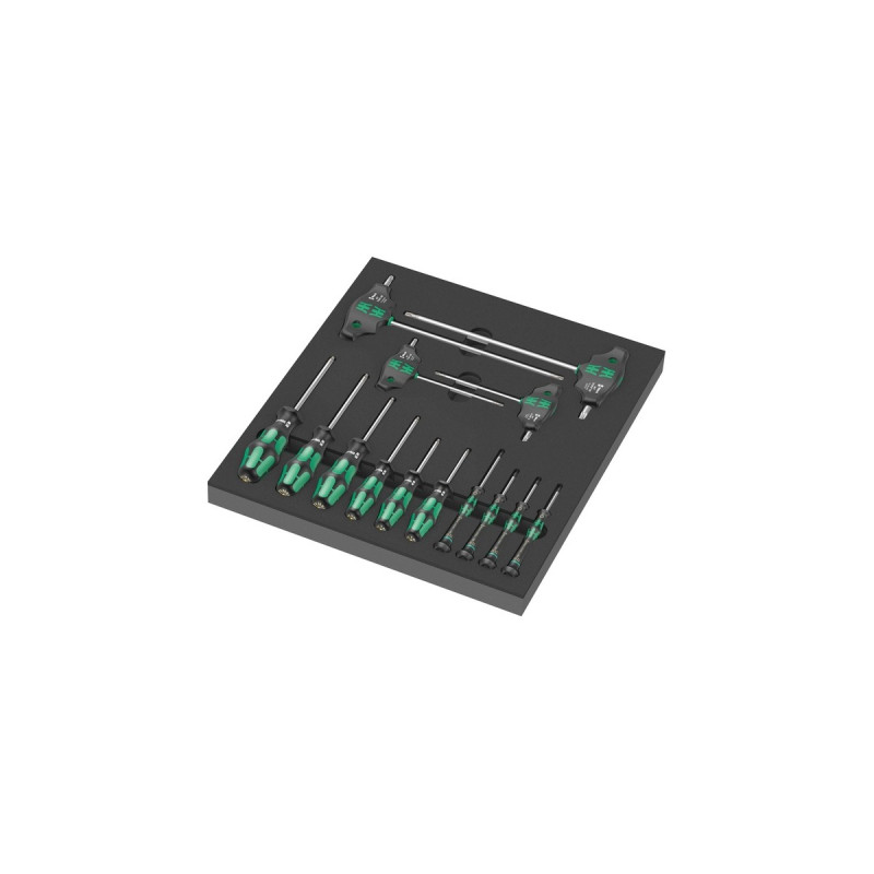 Wera 9712 Schaumstoffeinlage TORX HF Schraubendreher Set 1, 14‑teilig(schwarz/grau, in Schaumstoffeinlage für Werkstattwagen)