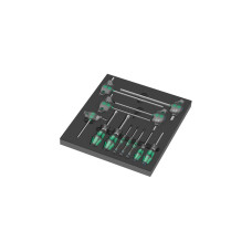Wera 9713 Schaumstoffeinlage Hex Schraubendreher-Set 1, 12‑teilig(schwarz/grau, in Schaumstoffeinlage für Werkstattwagen)