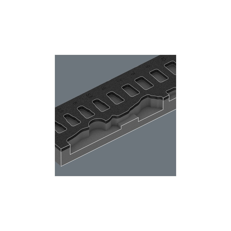 Wera 9720 Schaumstoffeinlage 8000 A Zyklop Knarre 1/4