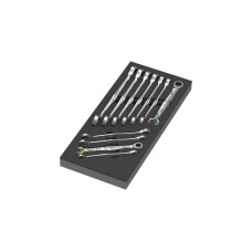 Wera 9730 Schaumstoffeinlage 6000 Joker Set 1, 11‑teilig, Werkzeug-Set(schwarz/grau, Maul-Ringratschenschlüssel-Satz, in Schaumstoffeinlage für Werkstattwagen)