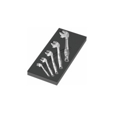 Wera 9732 Schaumstoffeinlage 6004 Joker Set 1, 5‑teilig, Werkzeug-Set(schwarz/grau, selbstjustierender Maulschlüssel-Satz, in Schaumstoffeinlage für Werkstattwagen)