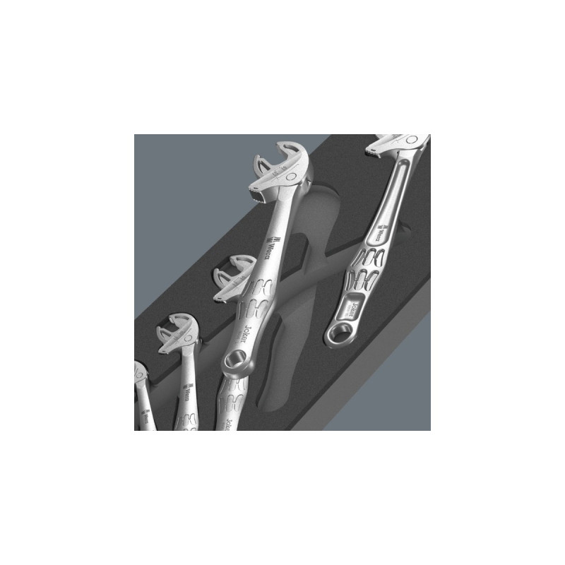 Wera 9732 Schaumstoffeinlage 6004 Joker Set 1, 5‑teilig, Werkzeug-Set(schwarz/grau, selbstjustierender Maulschlüssel-Satz, in Schaumstoffeinlage für Werkstattwagen)