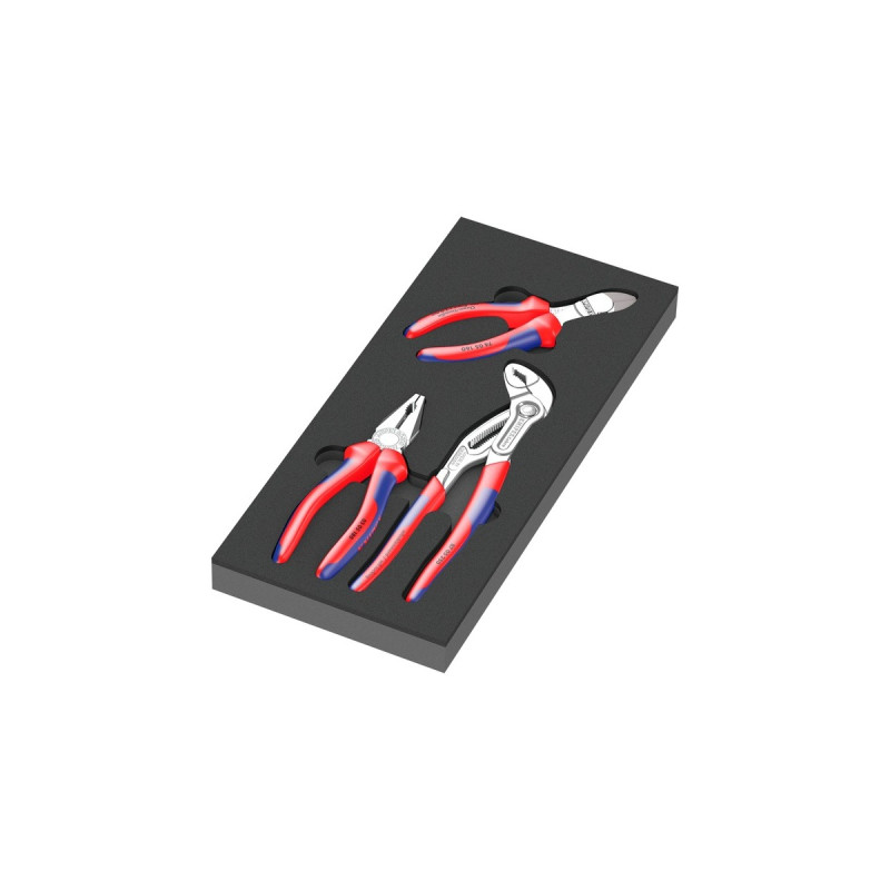 Wera 9780 Schaumstoffeinlage KNIPEX Zangen-Set 1, 3‑teilig(schwarz/grau, in Schaumstoffeinlage für Werkstattwagen)