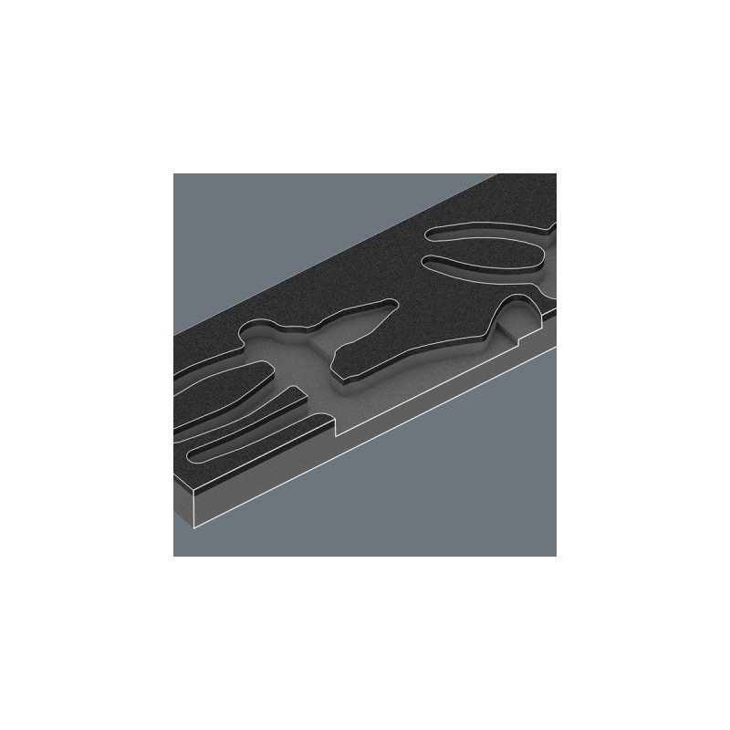 Wera 9780 Schaumstoffeinlage KNIPEX Zangen-Set 1, 3‑teilig(schwarz/grau, in Schaumstoffeinlage für Werkstattwagen)