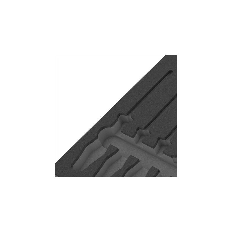 Wera 9812 Schaumstoffeinlage für TORX HF Schraubendreher Set 1, leer(schwarz/grau, für Tool Rebel Werkstattwagen)