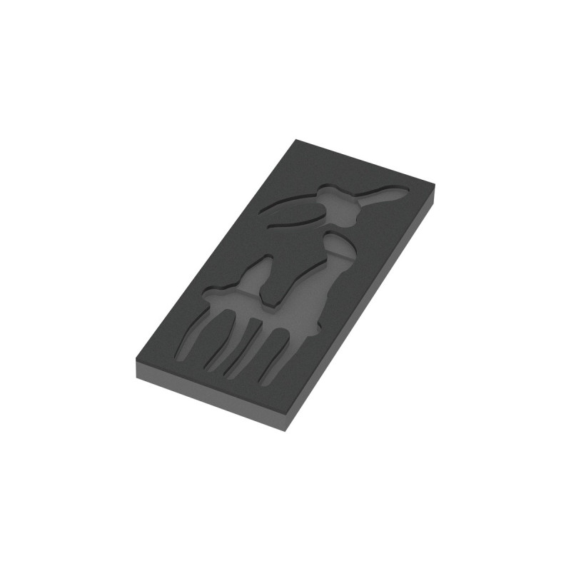 Wera 9880 Schaumstoffeinlage für KNIPEX Zangen Set 1, leer(schwarz/grau, für Tool Rebel Werkstattwagen)