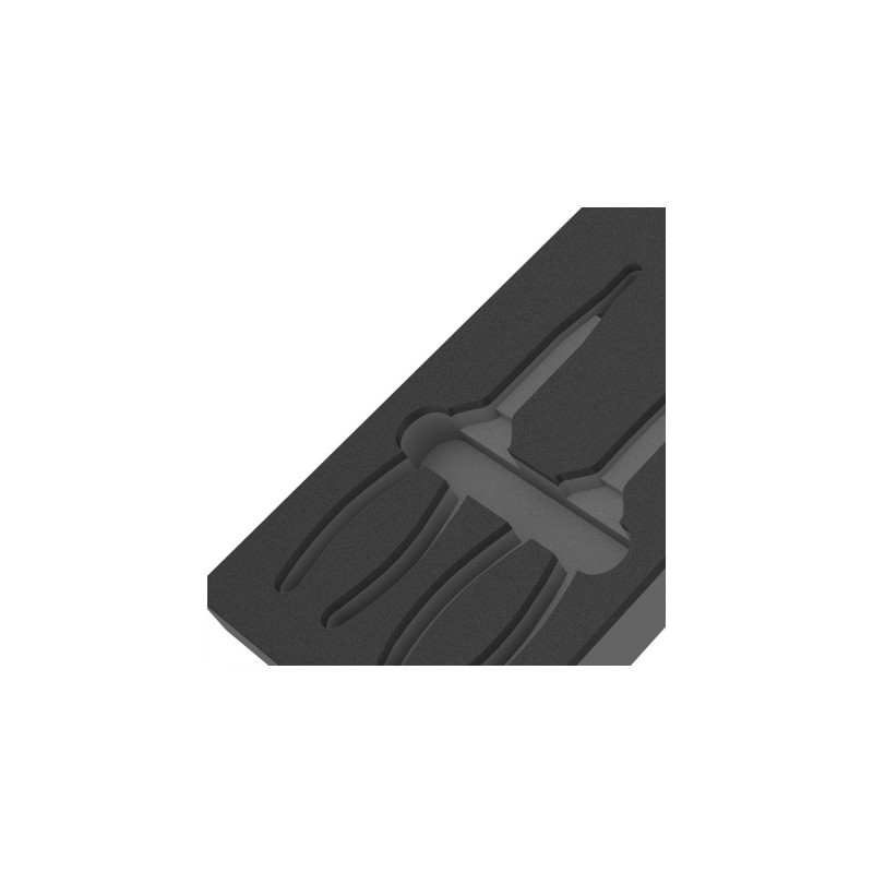 Wera 9881 Schaumstoffeinlage für KNIPEX Zangen Set 2, leer(schwarz/grau, für Tool Rebel Werkstattwagen)