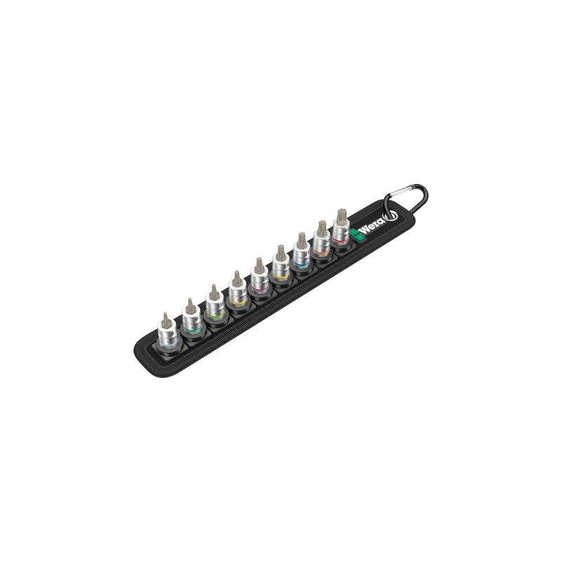 Wera Belt A3 TORX HF Zyklop Bitnuss-Satz, 9-teilig, Steckschlüssel(schwarz/silber, 1/4