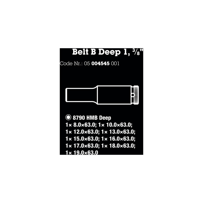 Wera Belt B Deep 1 Steckschlüsseleinsatz-Satz, 3/8