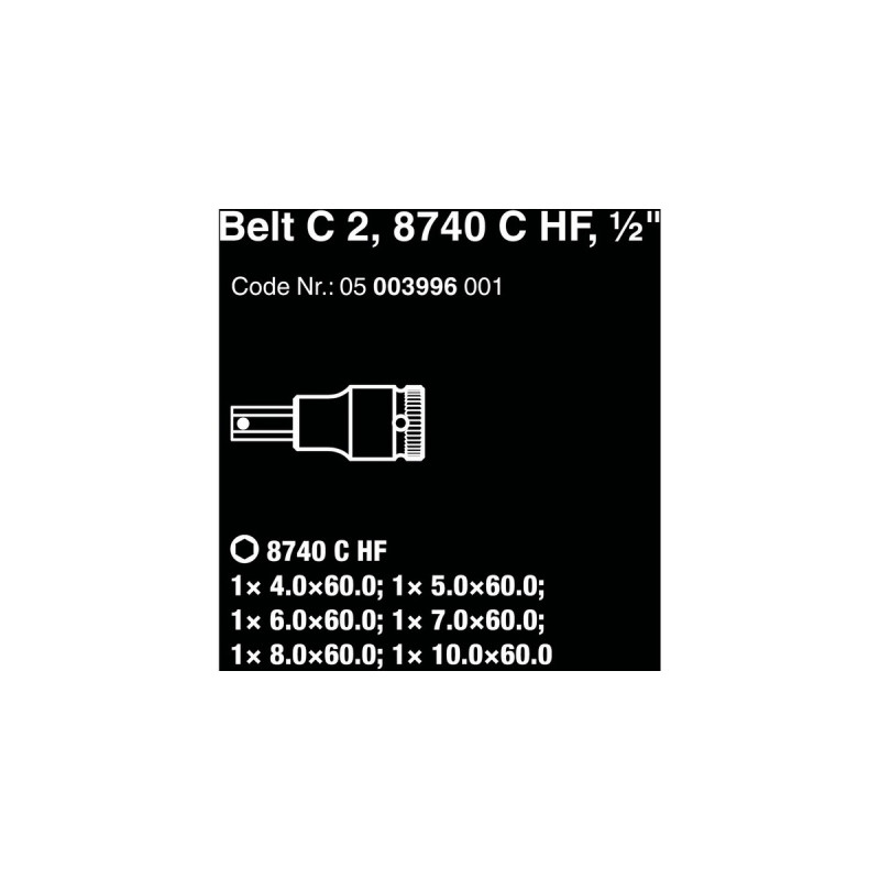 Wera Belt C 2 Zyklop Steckschlüsseleinsatz-Satz, 1/2