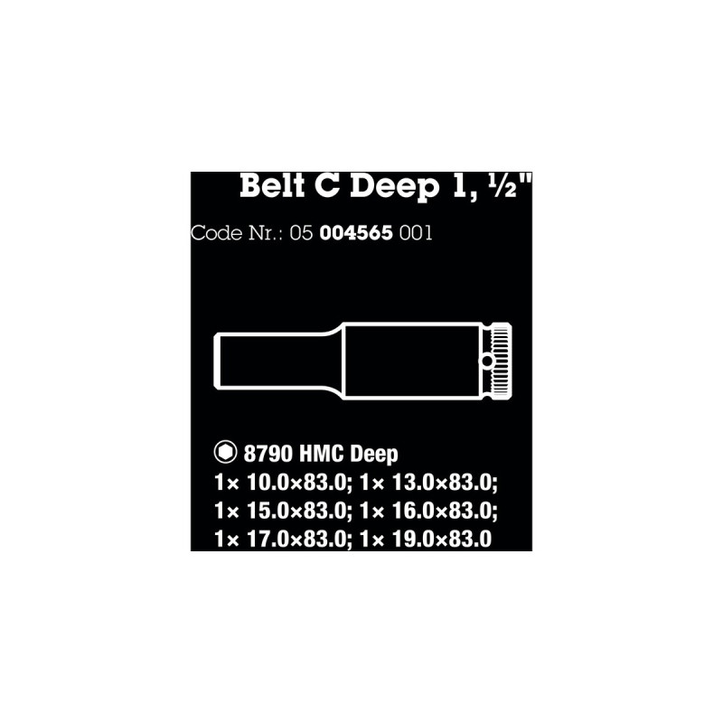 Wera Belt C Deep 1 Steckschlüsseleinsatz-Satz, 1/2