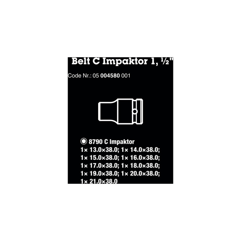 Wera Belt C Impaktor 1 Steckschlüsseleinsatz-Satz, 1/2