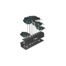 Wera Bicycle Set 6, Schraubendreher(schwarz/grün, 10-teilig, mit Metall-Rack zur Wandmontage)