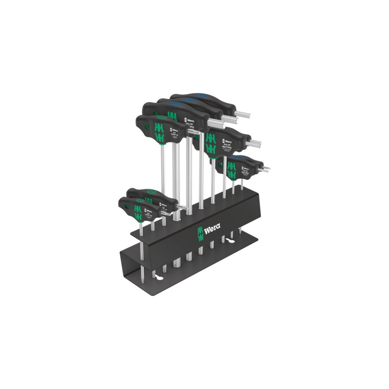 Wera Bicycle Set 6, Schraubendreher(schwarz/grün, 10-teilig, mit Metall-Rack zur Wandmontage)