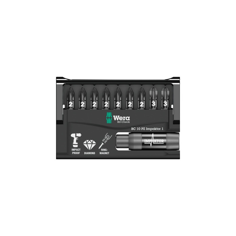 Wera Bit-Check 10 PZ Impaktor 1, 1/4