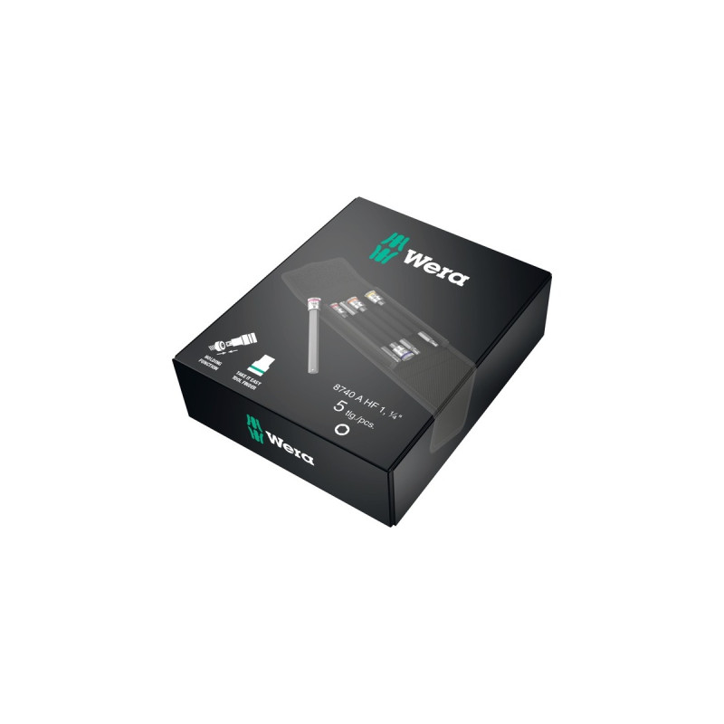 Wera Bitnuss-Satz 8740 A HF 1 Zyklop, 5-teilig, Steckschlüssel(schwarz/silber, 1/4