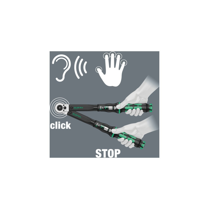 Wera Drehmomentschlüssel Click-Torque C 2 Push R/L(schwarz/grün, Abtrieb 1/2