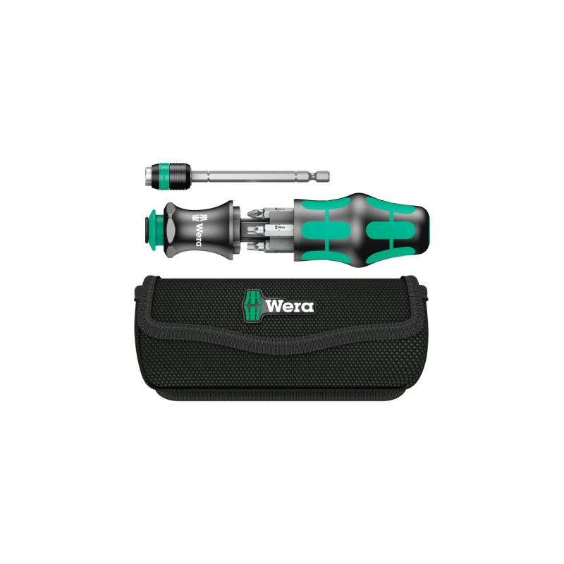 Wera Kraftform Kompakt 22, 7-teilig, Steckschlüssel(schwarz/grün, integriertes Magazin)