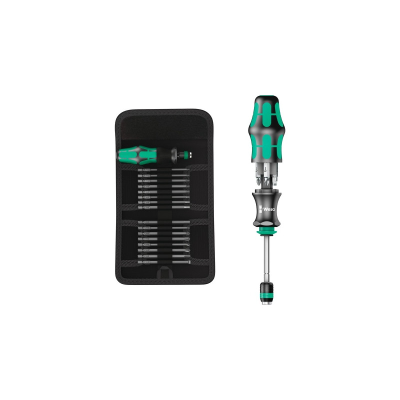 Wera Kraftform Kompakt 60 KK, 17-teilig, Steckschlüssel(schwarz/grün, Kugelkopf-Bits)