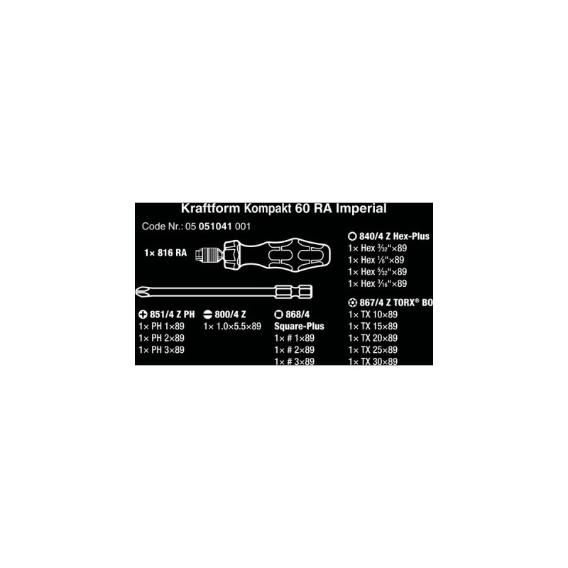Wera Kraftform Kompakt 60 RA Imperial, 17-teilig, Steckschlüssel(schwarz/grün, mit Ratschenfunktion)