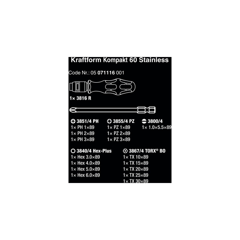 Wera Kraftform Kompakt 60, Edelstahl, Steckschlüssel(schwarz/blau)